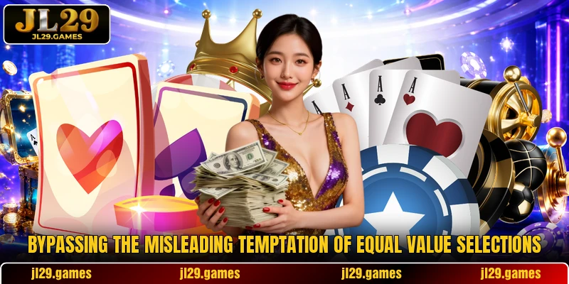 Bypassing the misleading temptation of equal value selections