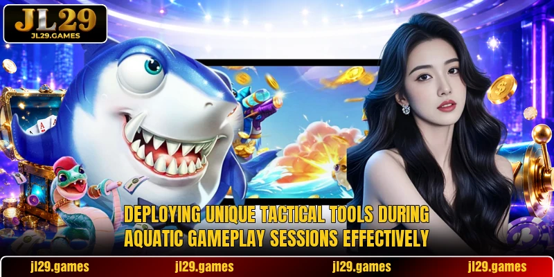 Deploying unique tactical tools during aquatic gameplay sessions effectively