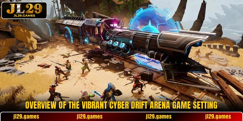 Overview of the vibrant Cyber Drift Arena game setting