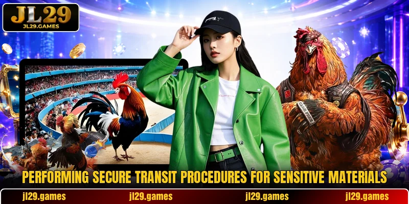 Performing secure transit procedures for sensitive materials